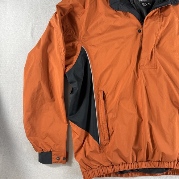 FootJoy DryJoys‎ Golf Pullover Jacket XL Orange Black Windbreaker 1/4 Zip - Picture 2 of 8